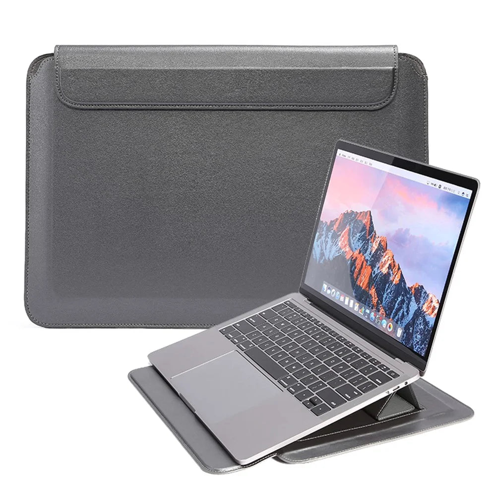 F-108 Magnetic Bag Waterproof Laptop Kickstand Sleeve for Laptop with 13.3-14 Inches - Black - 2