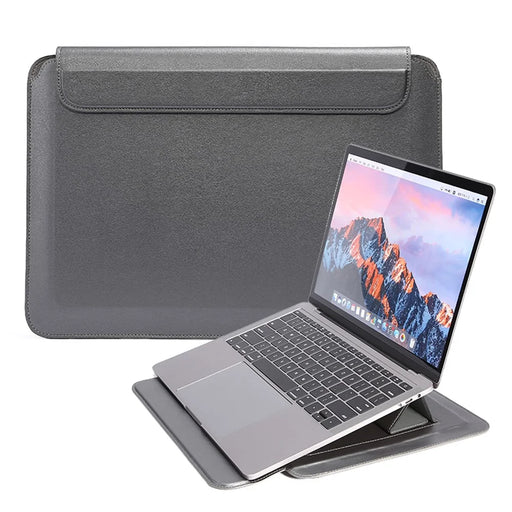F-108 Magnetic Bag Waterproof Laptop Kickstand Sleeve for Laptop with 13.3-14 Inches - Black - 2