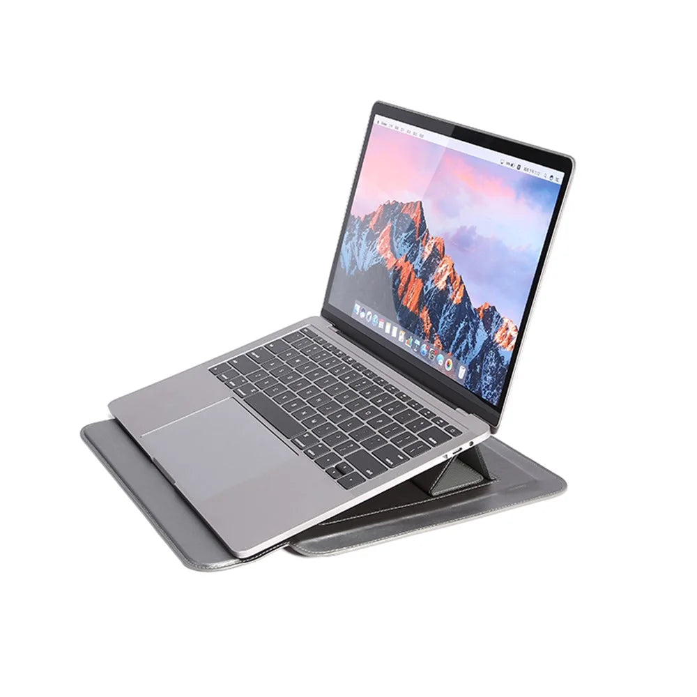 F-108 Magnetic Bag Waterproof Laptop Kickstand Sleeve for Laptop with 13.3-14 Inches - Black - 5