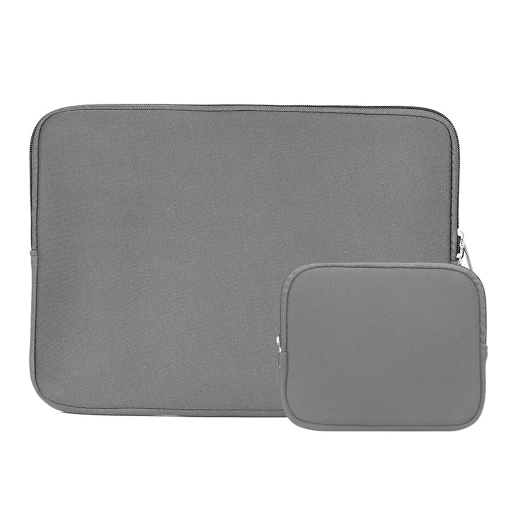A2015G Solid Color Notebook Protective Sleeve Bag Carrying Case for 13-inch Laptop with Small Bag - Grey - 1