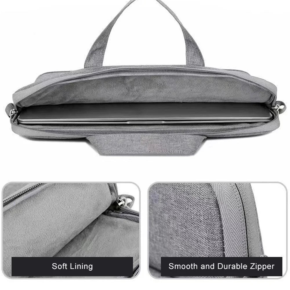 028 Series Laptop Case Simple Style Laptop Handbag Computer Carrying Case for 13-13.3 inch Laptop - Grey - 4