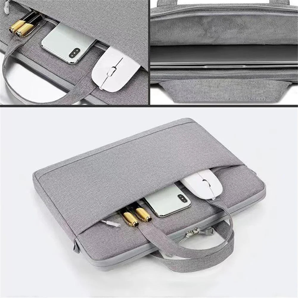 028 Series Simple Style Laptop Case Large Laptop Sleeve Durable Computer Carrying Case for 15-15.6 inch Laptop - Grey - 3