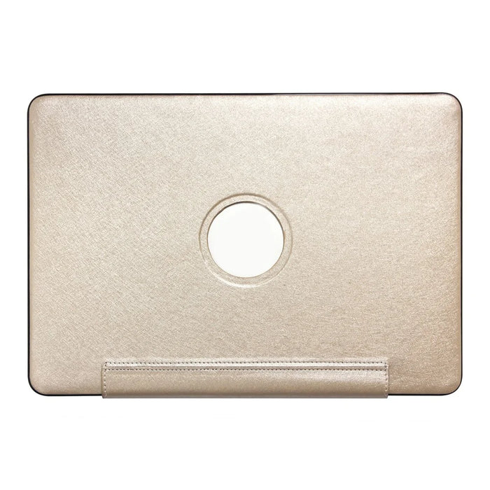 Stylish PU Leather + PC Notebook Protective Shell Case with Heat Dissipation Holes for Macbook 13.3 Retina (A1425/A1502) - Gold - 4