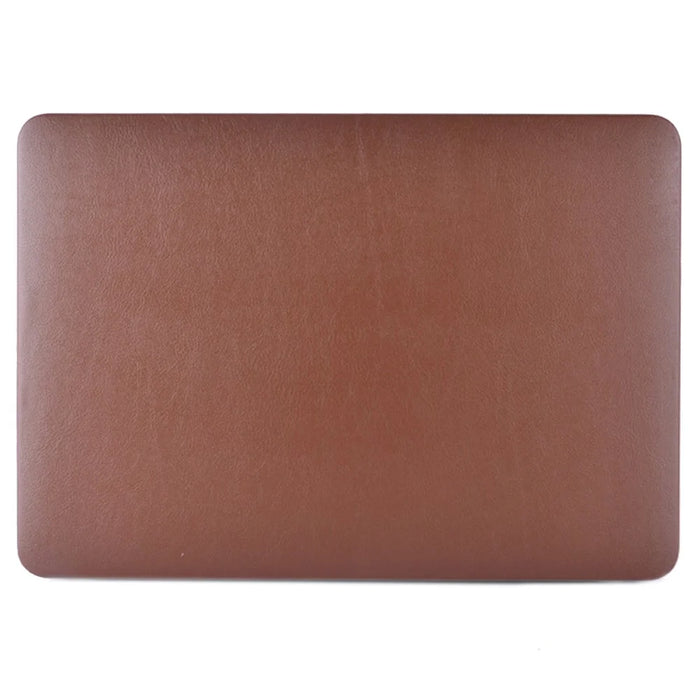 Anti-scratch PU Leather Coated PC Protective Case with Hollow-out Bottom for MacBook Air 13.3-inch (A1932/A2179/A2337) - Brown - 2