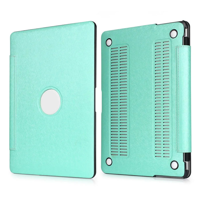 PU Leather + PC Protective Shell Cover with Hollow-out Bottom for MacBook Air 13.3 inch (A1932/A2179/A2337) - Green - 1