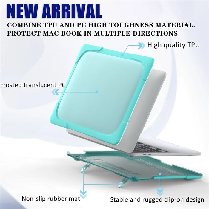 Hard PC Laptop Case Sleeve Notebook Computer Cover with Supporting Stand for MacBook Pro 13'' A2251 / A2289 / A2338 - Blue - 7