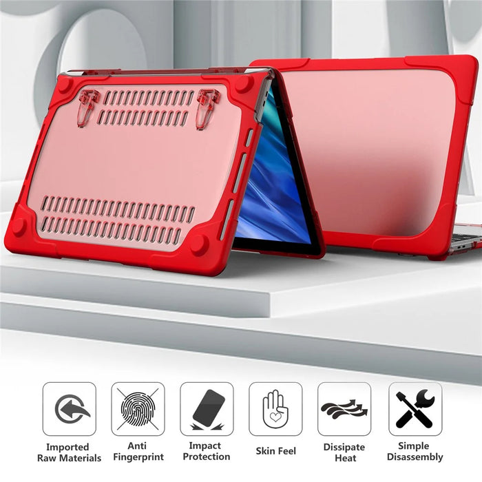 Supporting Stand PC Laptop Case Protective Notebook Cover for MacBook Air 13'' A1932 / A2179 / A2337 - Red - 3