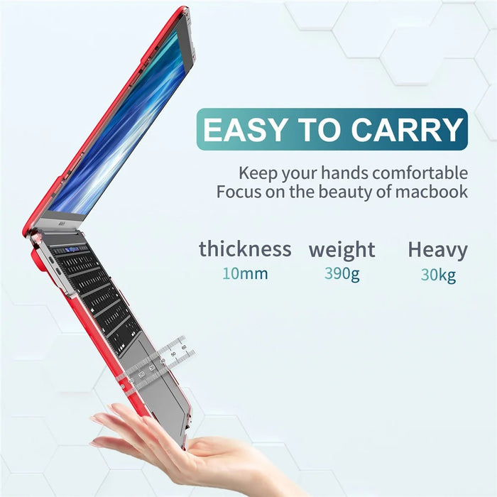 Supporting Stand PC Laptop Case Protective Notebook Cover for MacBook Air 13'' A1932 / A2179 / A2337 - Red - 6