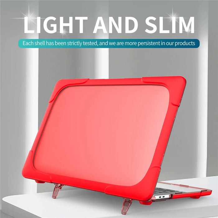 Supporting Stand PC Laptop Case Protective Notebook Cover for MacBook Air 13'' A1932 / A2179 / A2337 - Red - 7