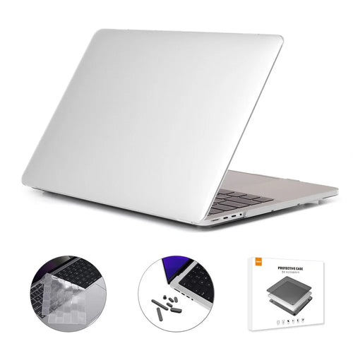 ENKAY HAT PRINCE for MacBook Pro 16 inch (2026) A3429 A3428 / (2025) A3186 A3403 / (2024) A2991 / (2023) A2780 / (2021) A2485 (EU Version) Crystal PC Laptop Cover + Keyboard Film + Dust Plugs - White - 1