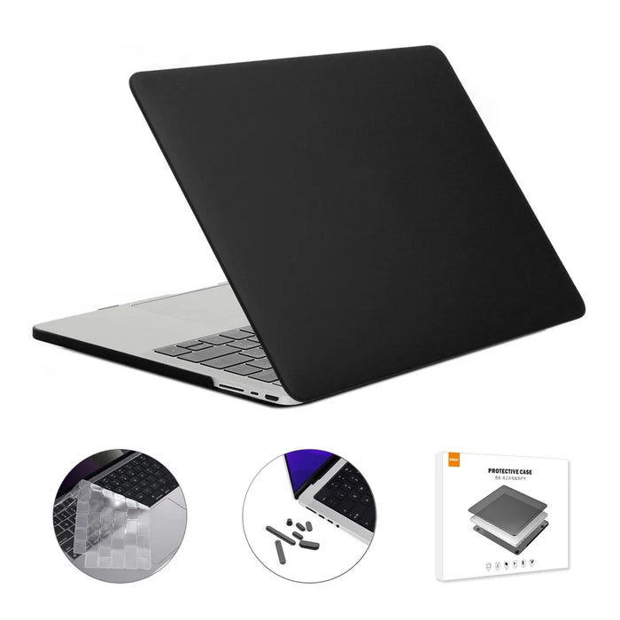 ENKAY HAT PRINCE for MacBook Pro 16 inch (2026) A3429 A3428 / (2025) A3186 A3403 / (2024) A2991 / (2023) A2780 / (2021) A2485 (US Version) PC Laptop Cover + Keyboard Skin + Dust Plugs - Black - 1