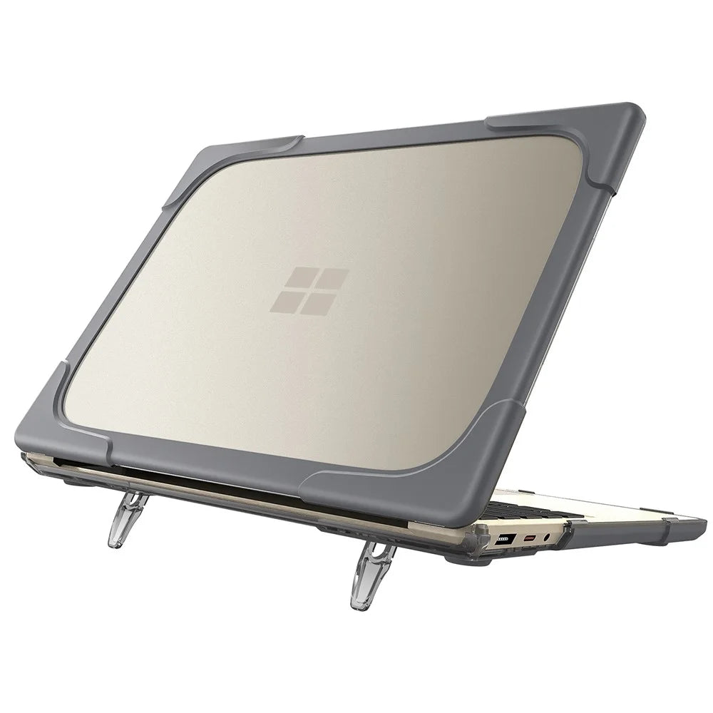 Hard PC Laptop Case with Kickstand for Microsoft Surface Laptop 2 / 3 / 4 / 5 15-inch 1873 / 1953 / 1979 Metal Keyboard Version - Grey - 1
