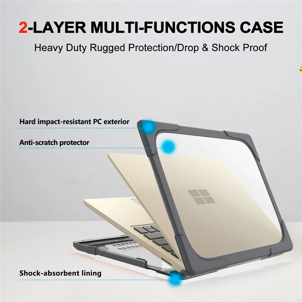 Hard PC Laptop Case with Kickstand for Microsoft Surface Laptop 2 / 3 / 4 / 5 15-inch 1873 / 1953 / 1979 Metal Keyboard Version - Grey - 6