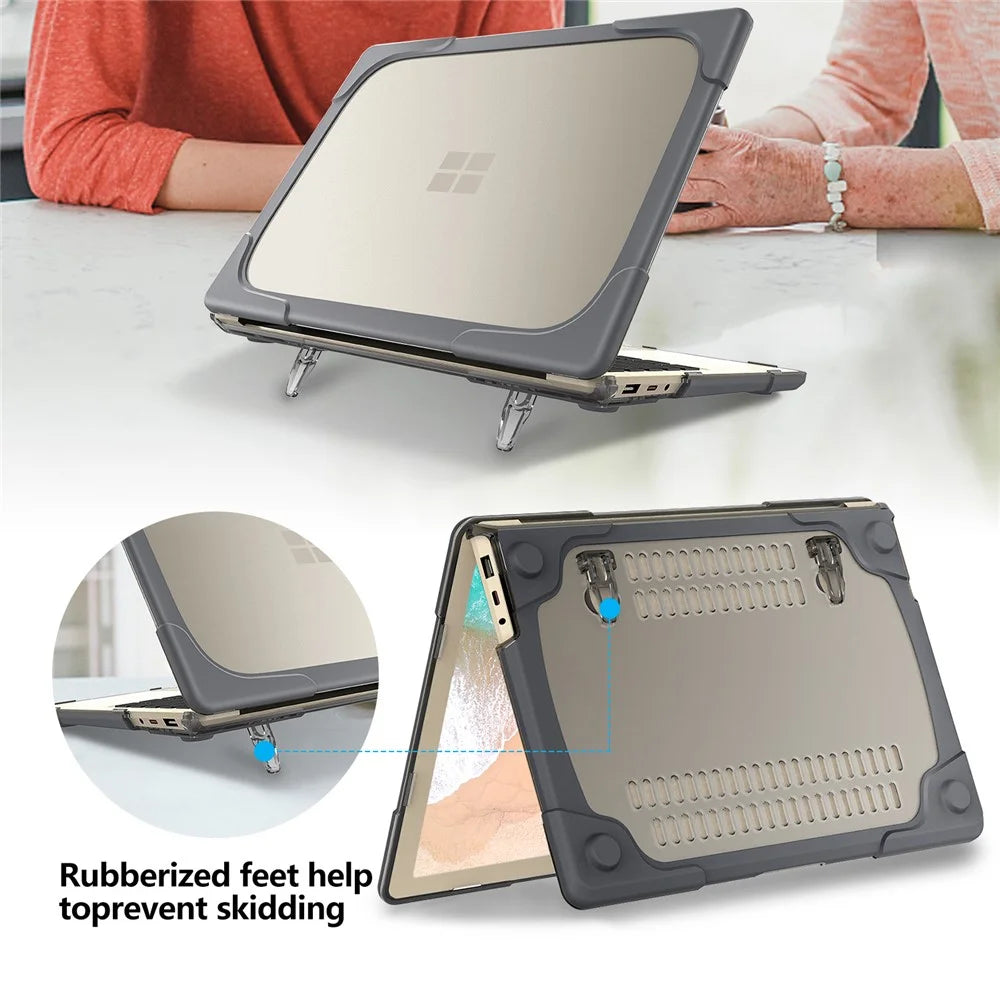 Hard PC Laptop Case with Kickstand for Microsoft Surface Laptop 2 / 3 / 4 / 5 15-inch 1873 / 1953 / 1979 Metal Keyboard Version - Grey - 7