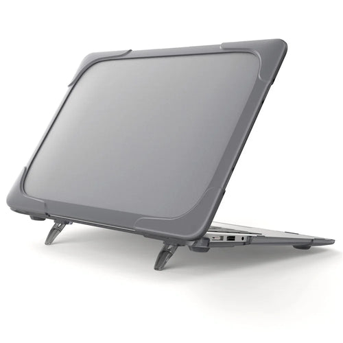 Supporting Stand Design Hard PC Anti-scratch Laptop Case Protective Notebook Cover for MacBook Air 13'' A1466 / A1369 - Grey - 1