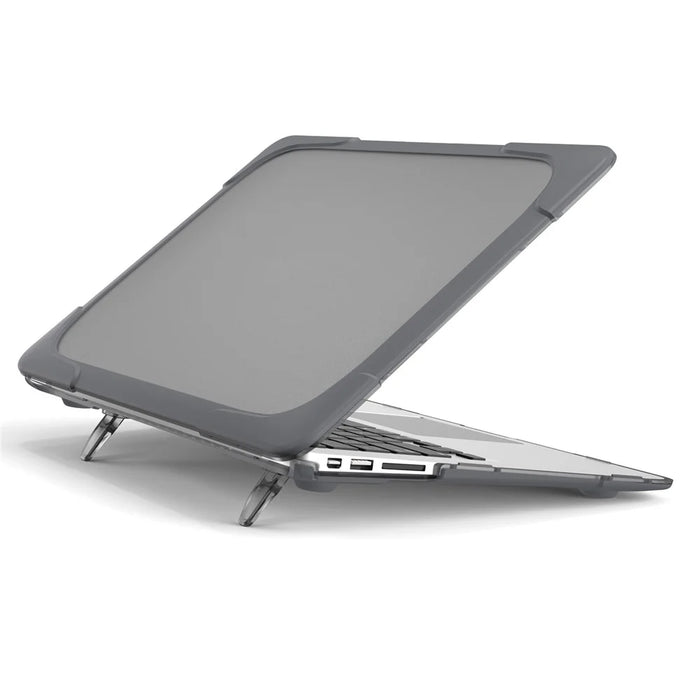 Supporting Stand Design Hard PC Anti-scratch Laptop Case Protective Notebook Cover for MacBook Air 13'' A1466 / A1369 - Grey - 2