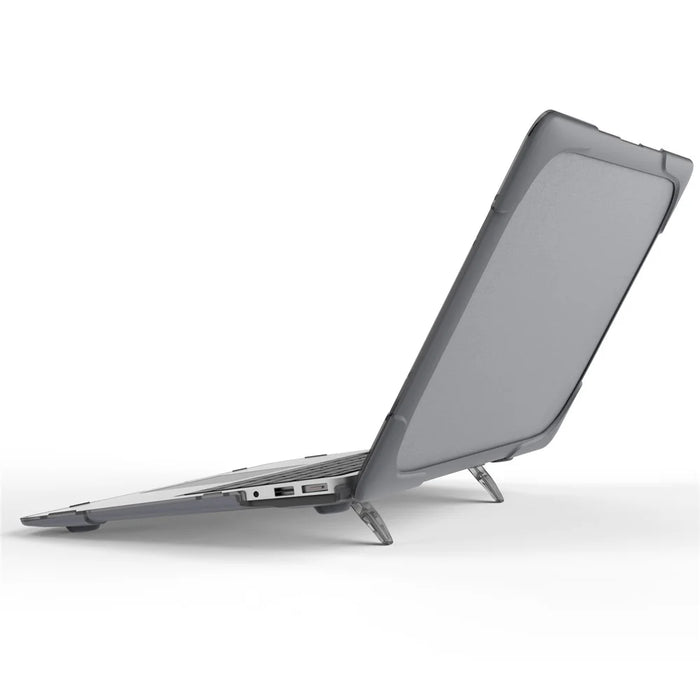 Supporting Stand Design Hard PC Anti-scratch Laptop Case Protective Notebook Cover for MacBook Air 13'' A1466 / A1369 - Grey - 3