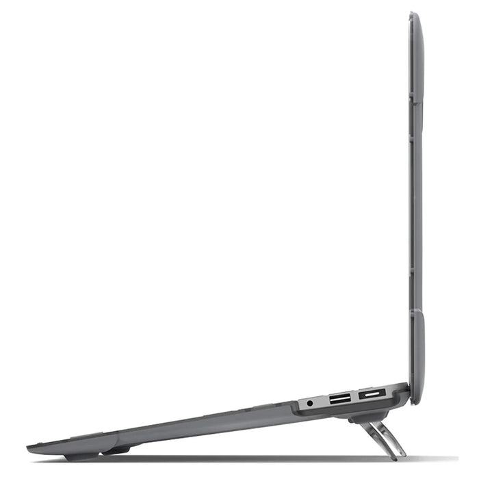 Supporting Stand Design Hard PC Anti-scratch Laptop Case Protective Notebook Cover for MacBook Air 13'' A1466 / A1369 - Grey - 5