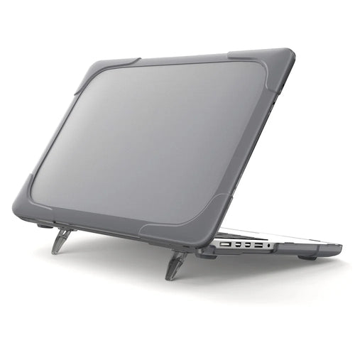 Hard PC Laptop Case Notebook Computer Cover with Supporting Stand Feet for MacBook Pro 15-inch / Pro Retina 15-inch A1398 - Grey - 1