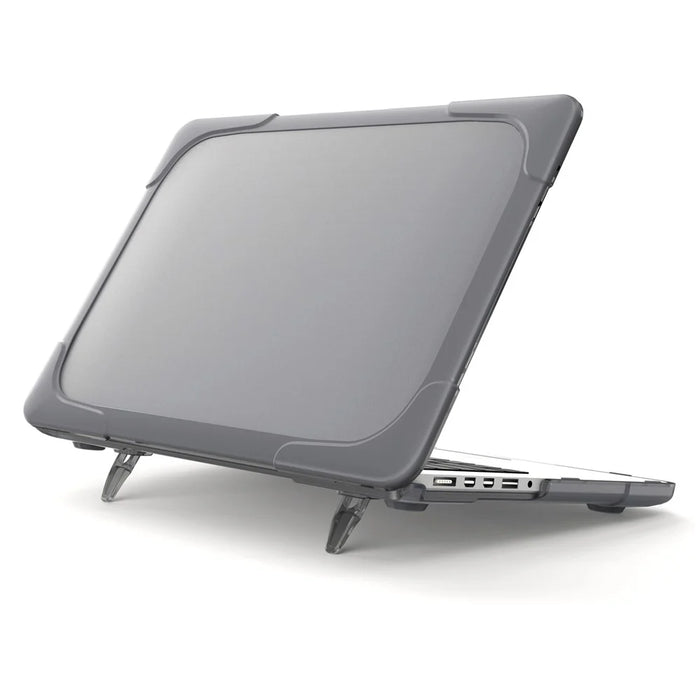 Hard PC Laptop Case Notebook Computer Cover with Supporting Stand Feet for MacBook Pro 15-inch / Pro Retina 15-inch A1398 - Grey - 1