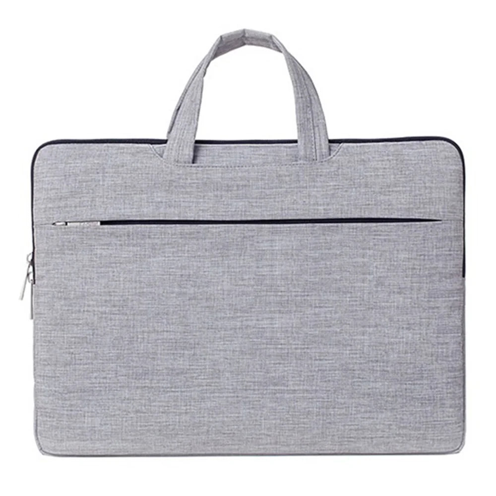 CANVASARTISAN L3-02 Large Capacity Simple Style Laptop Sleeve 14 inch Notebook Carrying Bag for School Business Work - Light Grey - 2