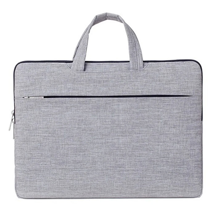 CANVASARTISAN L3-02 Simple Style Notebook Laptop Sleeve 15 inch Laptop Large Capacity Handbag Laptop Case - Light Grey - 2