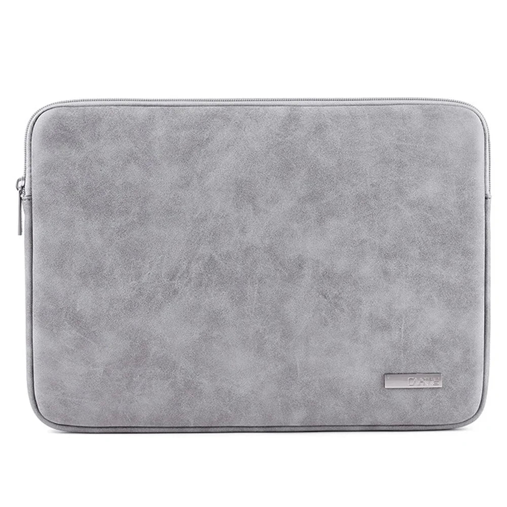 CANVASARTISAN L11-03 11 inch Shockproof Lining Laptop Case PU Leather Laptop Pouch Zipper Carrying Bag Computer Protective Storage Bag - Light Grey - 1