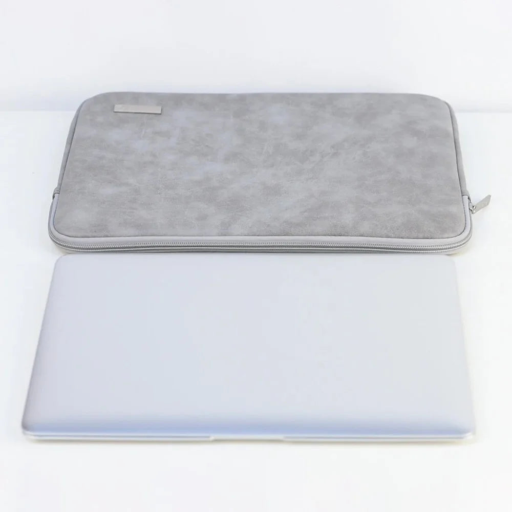 CANVASARTISAN L11-03 13-inch Anti-scratch Laptop Case PU Leather Laptop Bag Shockproof Carrying Bag Protective Pouch for Computers - Light Grey - 5