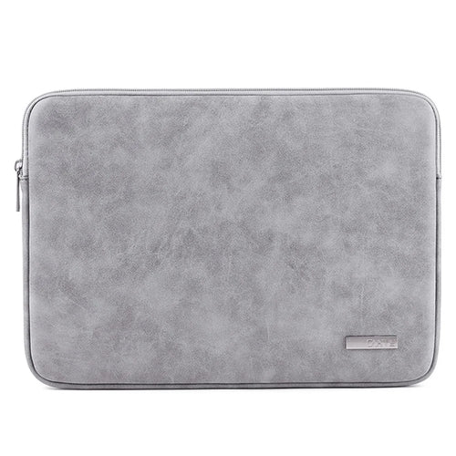 CANVASARTISAN L11-03 14 inch Wear-resistant Laptop Case Shockproof Laptop Pouch Computer PU Leather Carrying Bag - Light Grey - 1