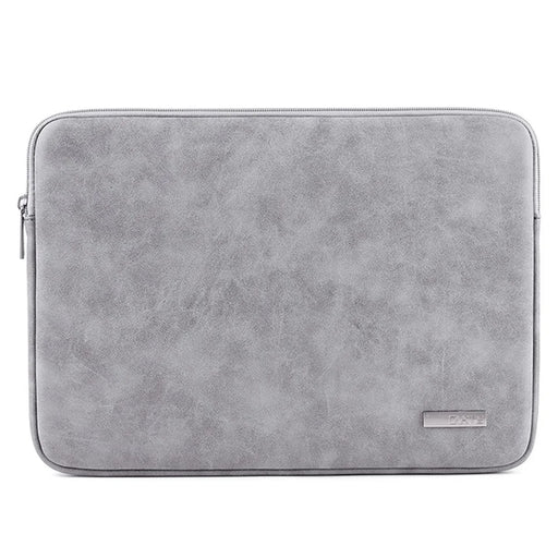 CANVASARTISAN L11-03 14 inch Wear-resistant Laptop Case Shockproof Laptop Pouch Computer PU Leather Carrying Bag - Light Grey - 1