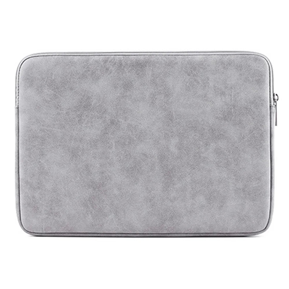 CANVASARTISAN L11-03 15-inch Slim Zipper Laptop Case Shockproof PU Leather Laptop Pouch Computer Carrying Bag - Light Grey - 2