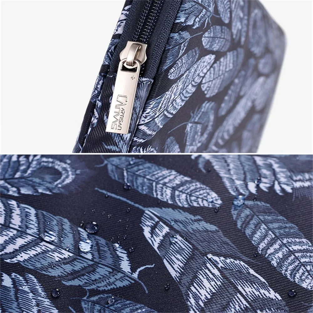 CANVASARTISAN H4-03 Notebook Liner Bag Leaves Pattern Protective Cover Zipper Case for 15-inch Laptop - 5