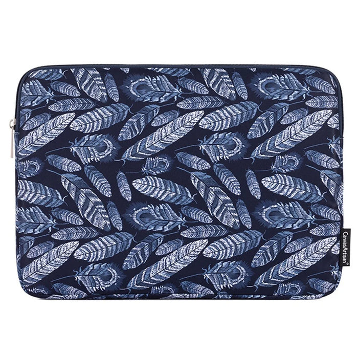 CANVASARTISAN H4-03 Leaves Pattern Ultra-slim Laptop Sleeve Shockproof Lining Canvas Carrying Bag for 12-inch Notebook - 2