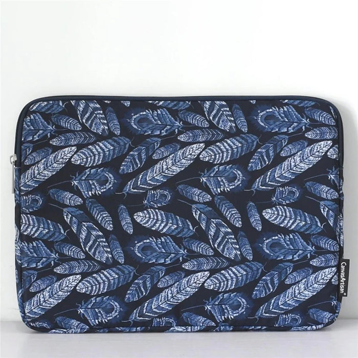 CANVASARTISAN H4-03 Leaves Pattern Ultra-slim Laptop Sleeve Shockproof Lining Canvas Carrying Bag for 12-inch Notebook - 4