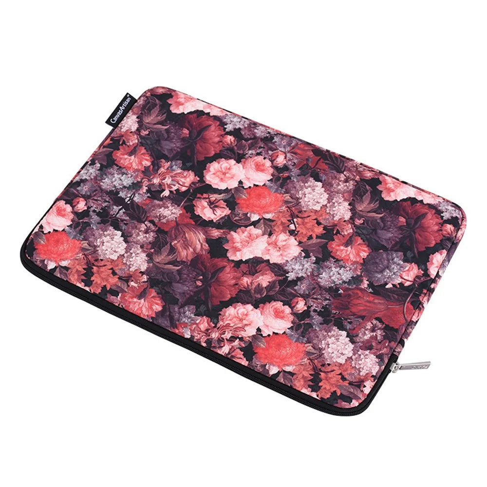 CANVASARTISAN H3-01 Colorful Floral Pattern Shockproof Laptop Sleeve Canvas Carrying Bag for 11-inch Notebook - 4