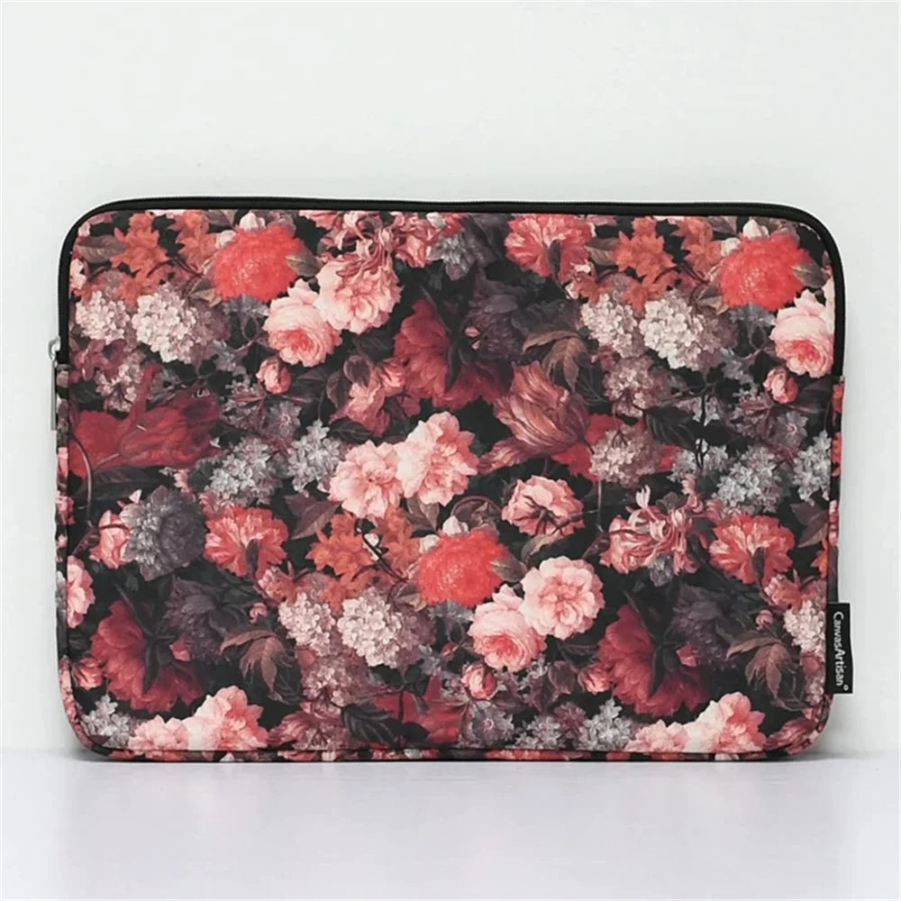 CANVASARTISAN H3-01 Colorful Floral Pattern Shockproof Laptop Sleeve Canvas Carrying Bag for 11-inch Notebook - 5