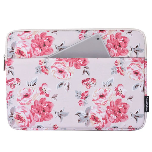 CANVASARTISAN H10-11 Rose Flower Pattern Laptop Liner Bag PU Leather Storage Pouch for 15-inch Notebook - 1