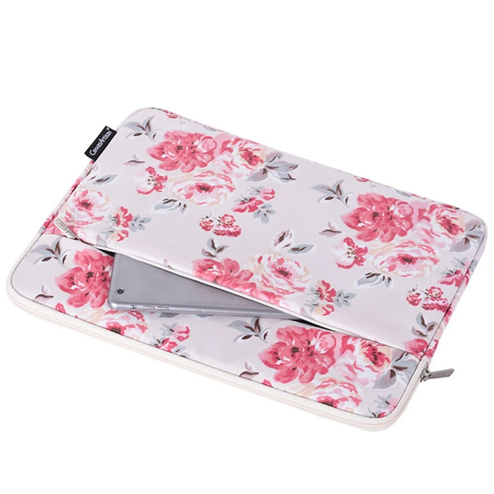CANVASARTISAN H10-11 Rose Flower Pattern Laptop Liner Bag PU Leather Storage Pouch for 15-inch Notebook - 6