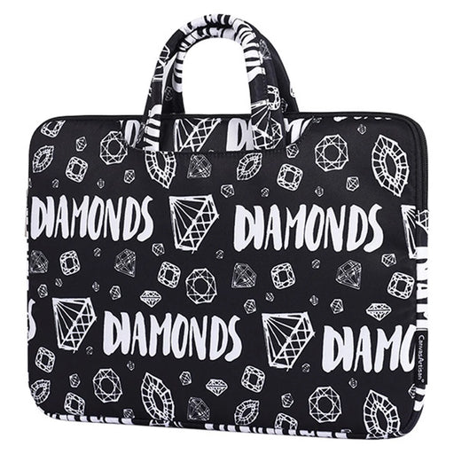 CANVASARTISAN H15-B01 Laptop Sleeve Diamond Pattern Handbag Carrying Case for 12-inch Notebook - Black - 1