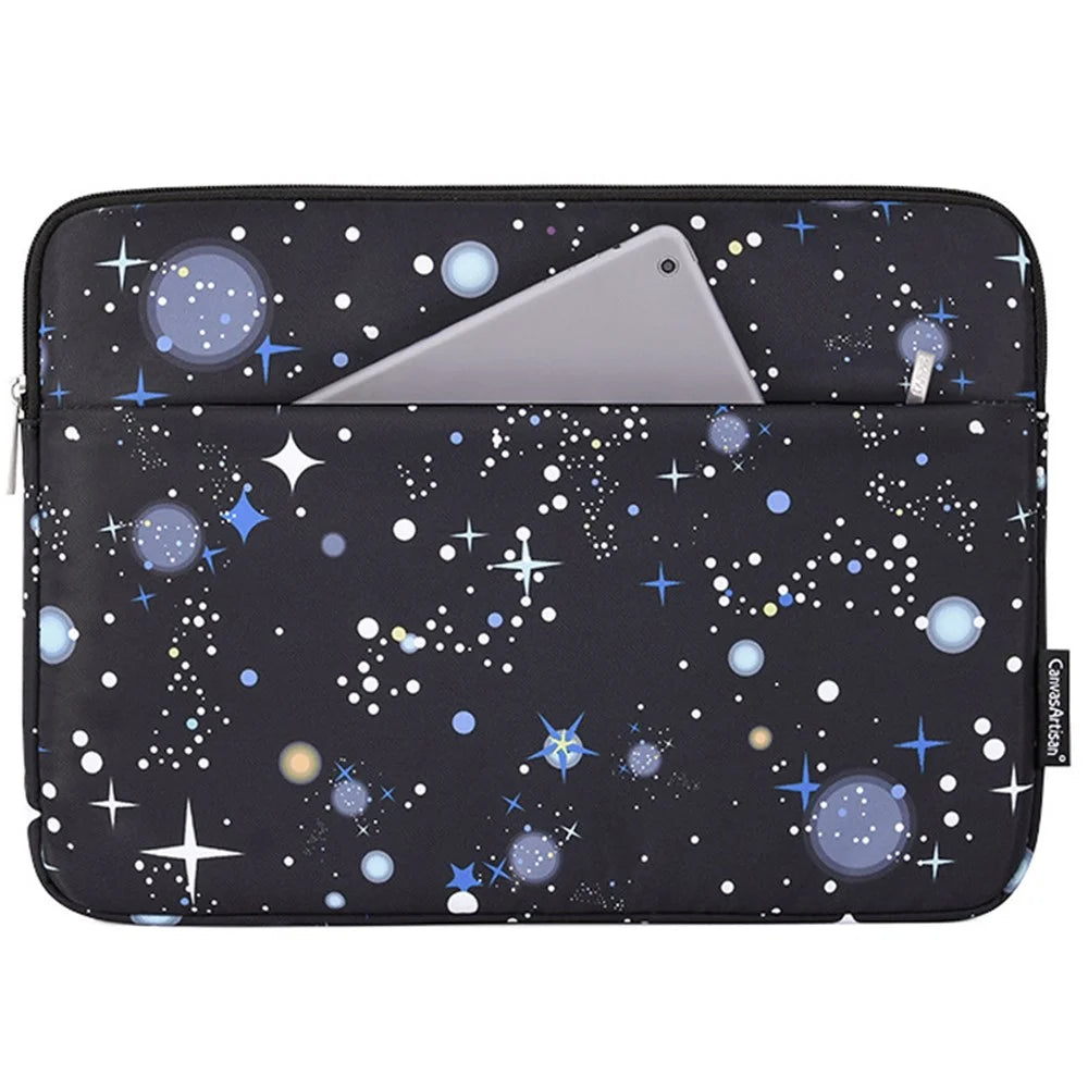 CANVASARTISAN H16-11 Protective Sleeve Starry Sky Pattern Laptop Carrying Bag for 15-inch Notebook - Black - 1