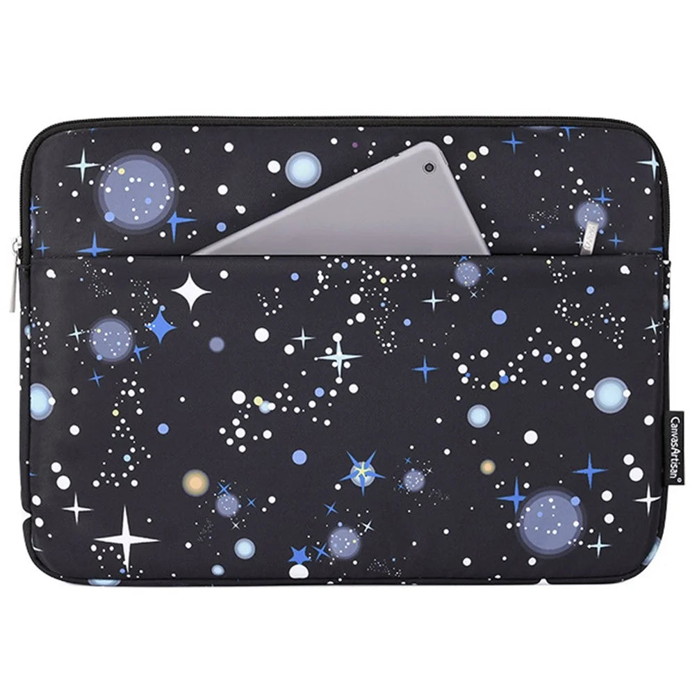 CANVASARTISAN H16-11 Laptop Sleeve Bag Starry Sky Pattern Notebook Carrying Case for 13-inch Laptop - Black - 1