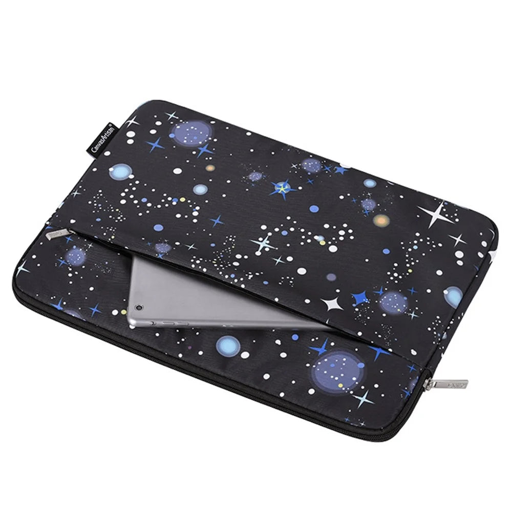 CANVASARTISAN H16-11 Laptop Sleeve Bag Starry Sky Pattern Notebook Carrying Case for 13-inch Laptop - Black - 6