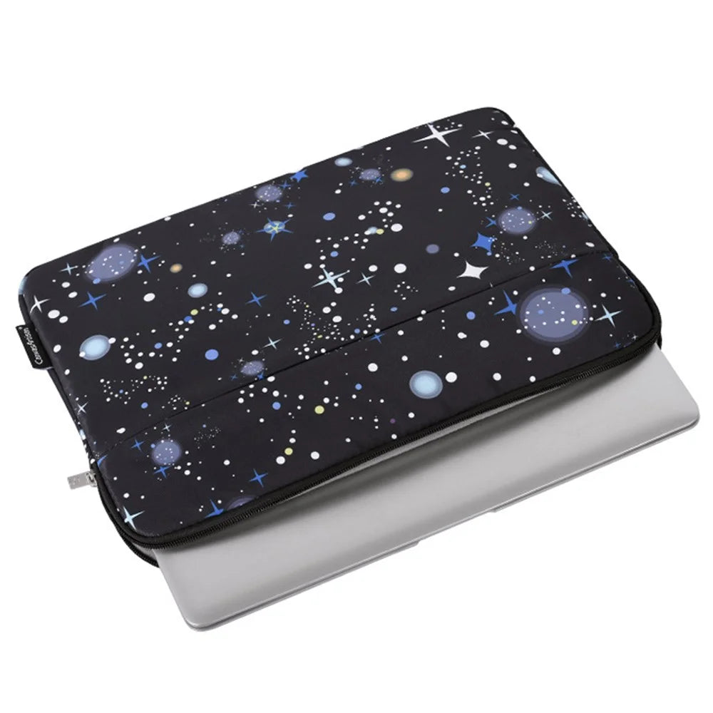 CANVASARTISAN H16-11 Laptop Sleeve Bag Starry Sky Pattern Notebook Carrying Case for 13-inch Laptop - Black - 7