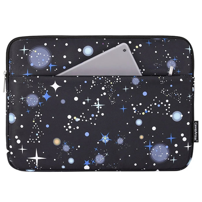 CANVASARTISAN H16-11 Starry Sky Pattern Zipper Laptop Sleeve Carrying Case for 12-inch Notebook - Black - 1