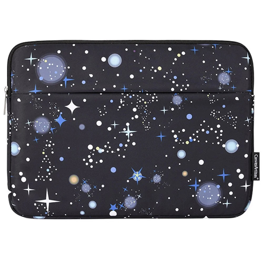 CANVASARTISAN H16-11 Starry Sky Pattern Zipper Laptop Sleeve Carrying Case for 12-inch Notebook - Black - 2