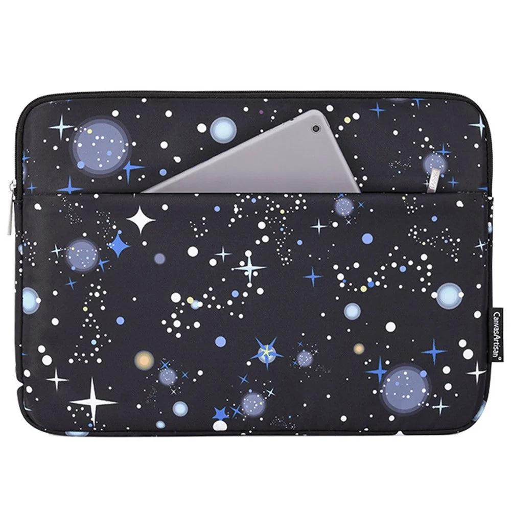 CANVASARTISAN H16-11 Starry Sky Pattern Zipper Protective Sleeve Notebook Bag Case for 11-inch Laptop - 1