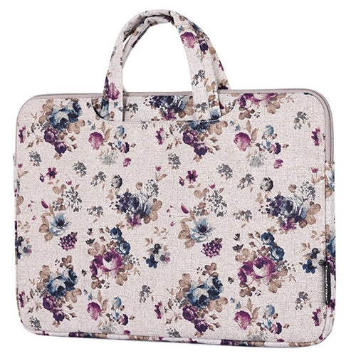 CANVASARTISAN H2-B02 14-inch Canvas Laptop Handbag Flower Pattern Notebook Carrying Case - 1