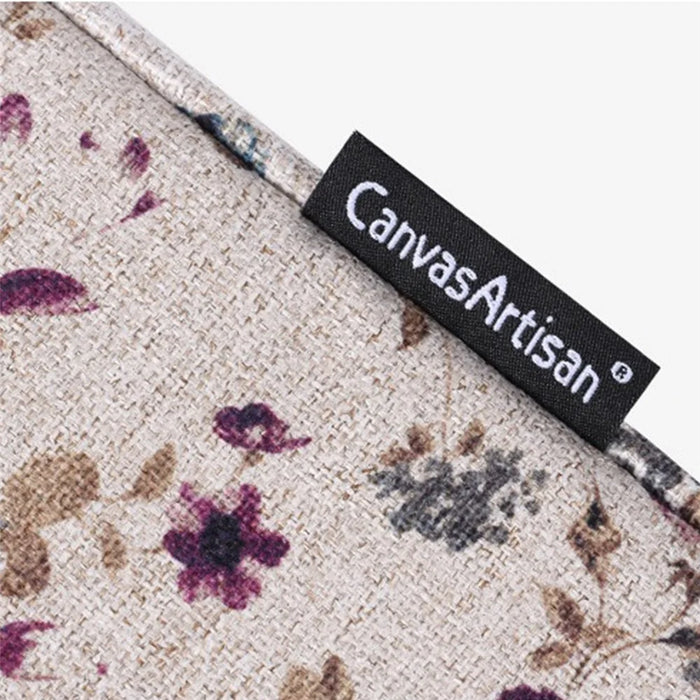 CANVASARTISAN H2-12 Flower Pattern Canvas Laptop Liner Bag Slim Zipper Storage Pouch for 11-inch Notebook - 3