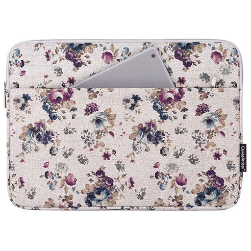 CANVASARTISAN H2-12 Flower Pattern Laptop Sleeve 13 inch Notebook Bag Carrying Case - Khaki - 1