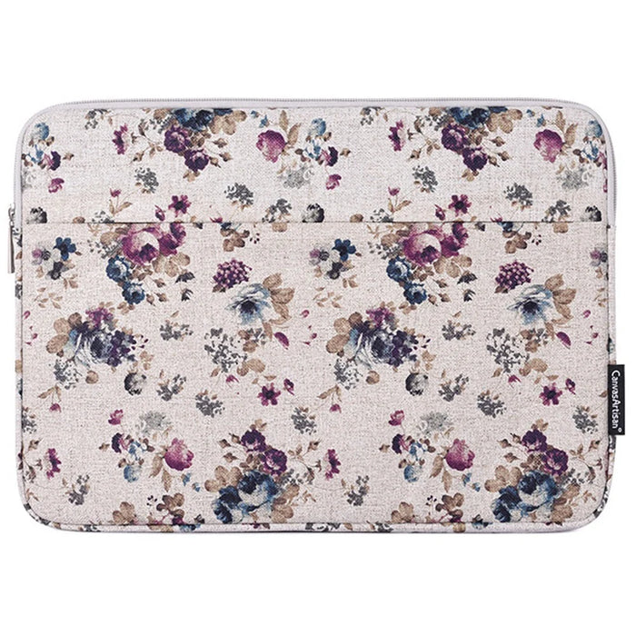 CANVASARTISAN H2-12 Flower Pattern Laptop Sleeve 13 inch Notebook Bag Carrying Case - Khaki - 2